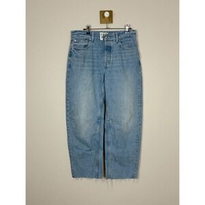 Madewell The Darted Barrel-Leg Jean Light Wash Denim DM8517 Womens 26 NWT (K2)